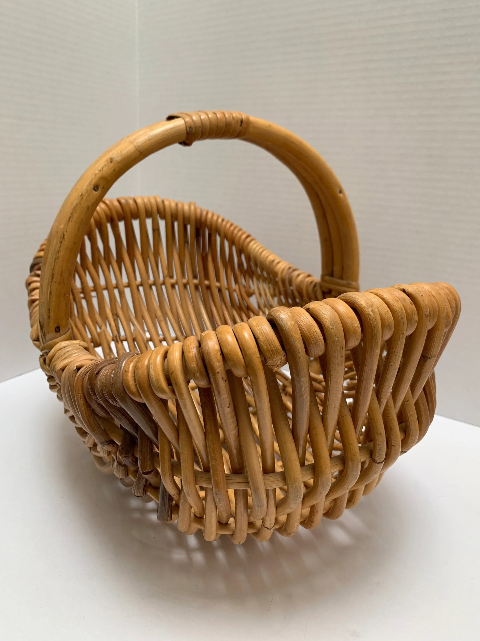 Vintage Rustic Curvy Wood Decor Basket - 3