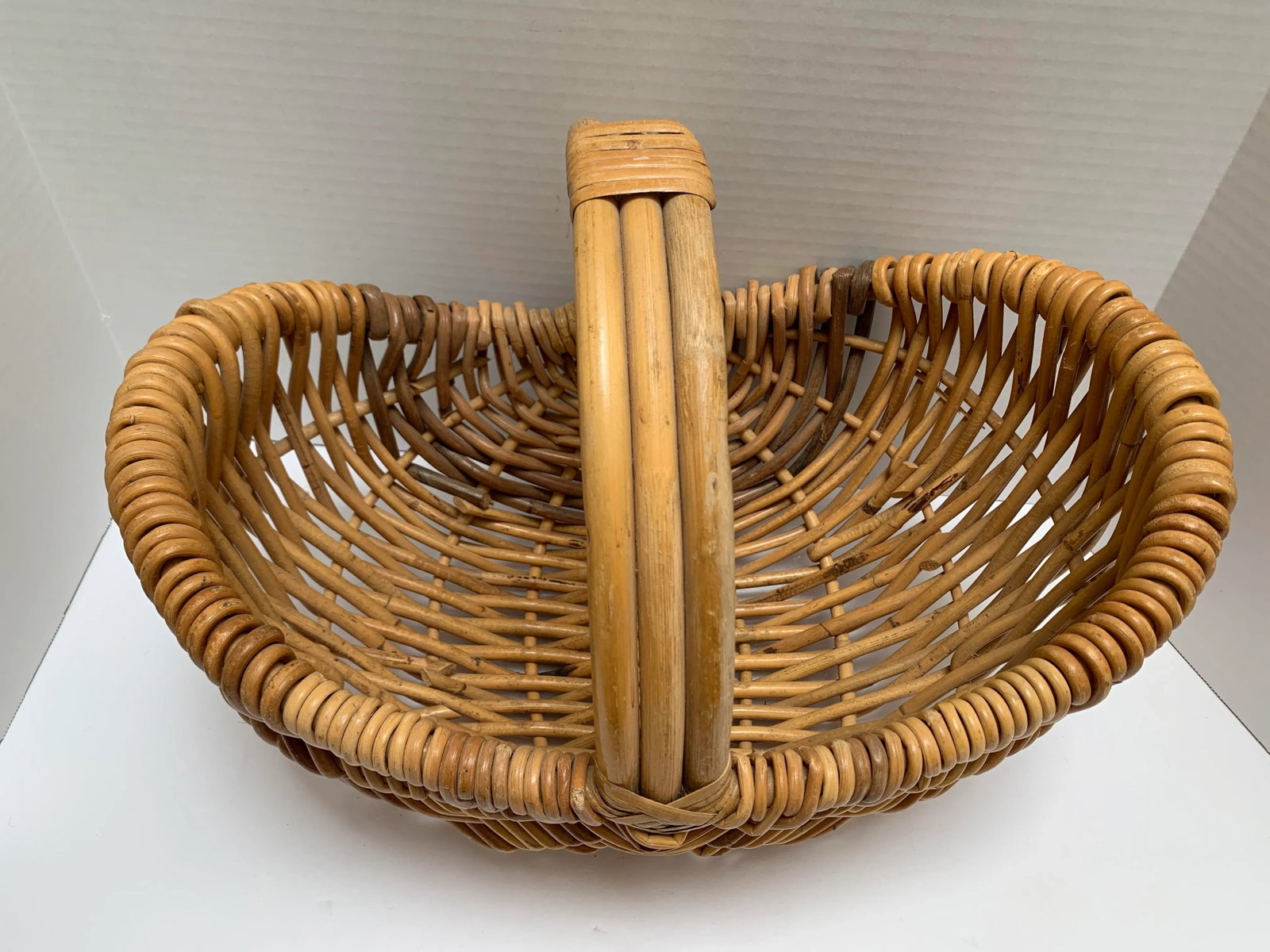 Vintage Rustic Curvy Wood Decor Basket - 4