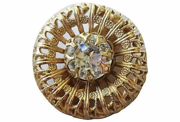 Vintage 1950s Signed Napier Rhinestone Clip Earrings - 2 Pieces - 2
