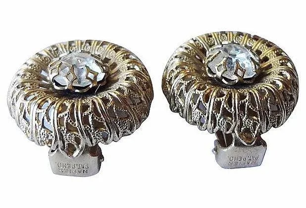 Vintage 1950s Signed Napier Rhinestone Clip Earrings - 2 Pieces - 7