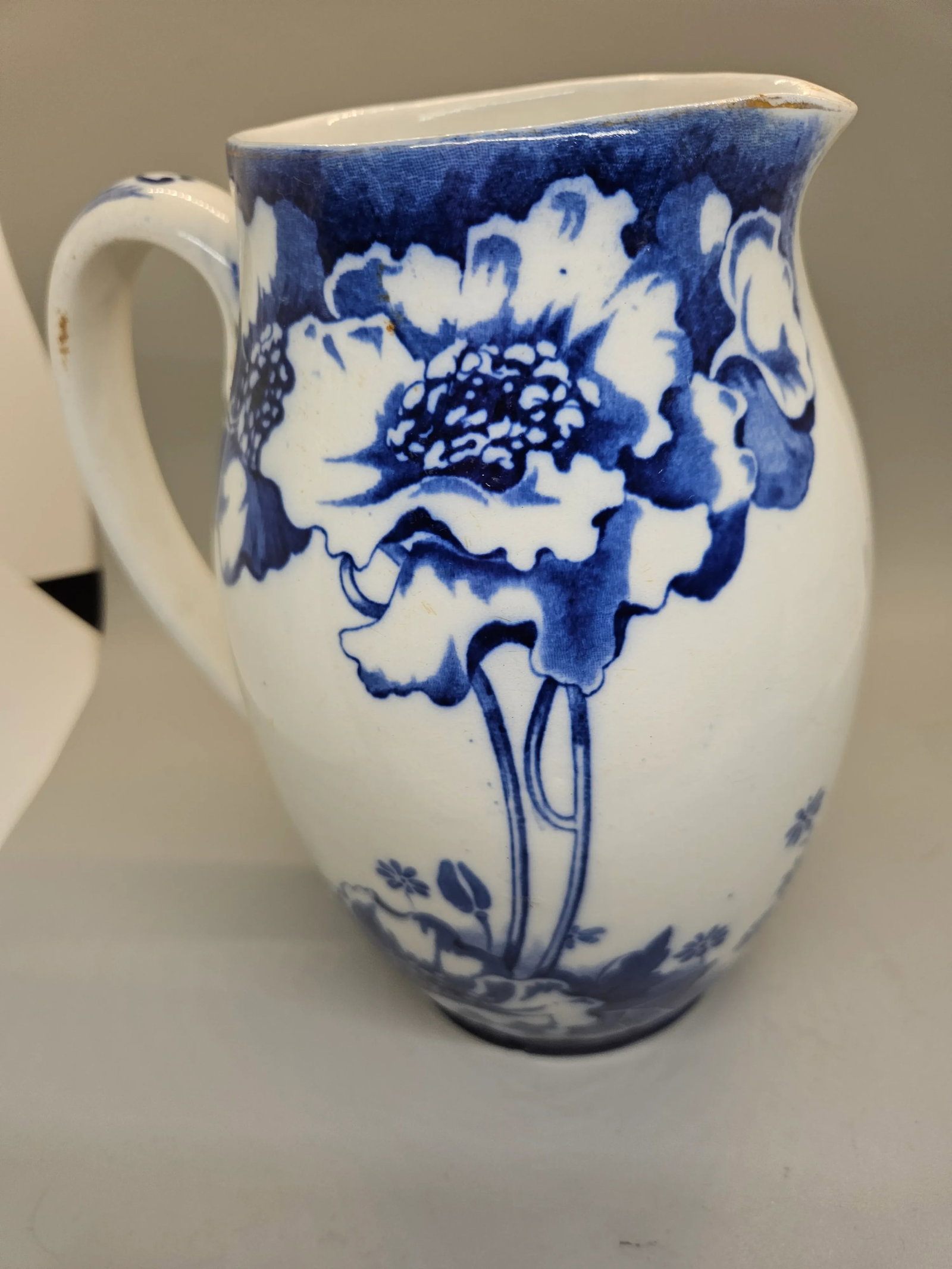 Royal Doulton Norbury Pattern Flow Blue and White Jug - 2