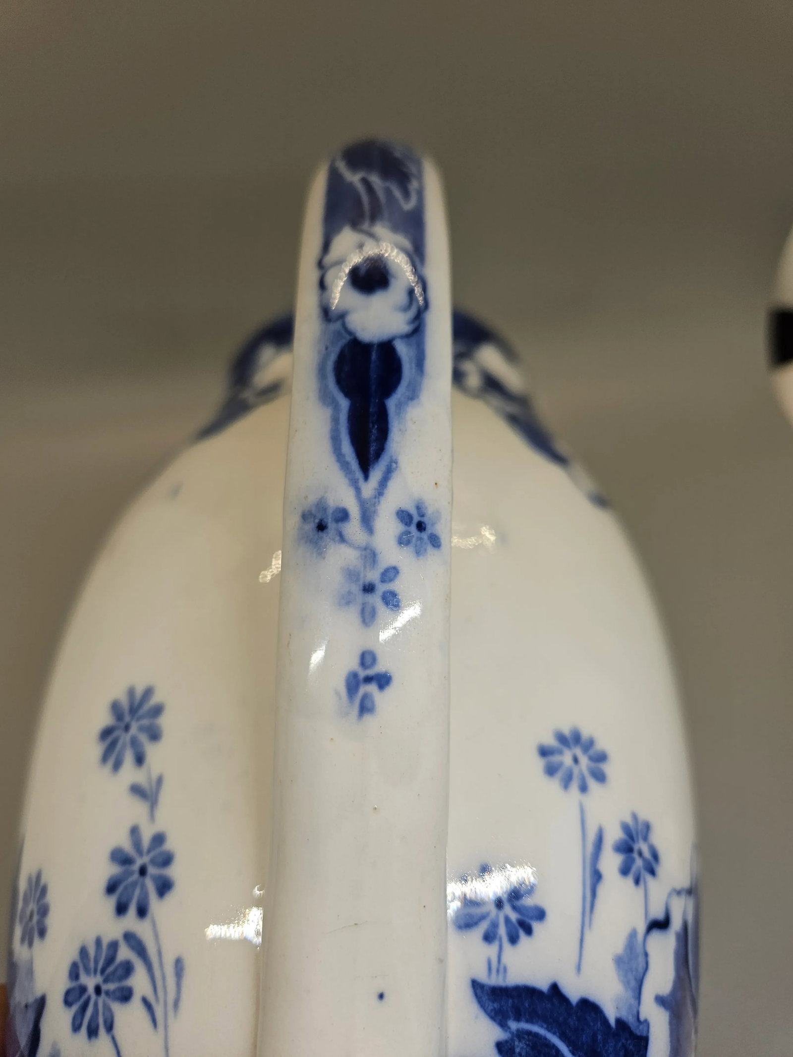 Royal Doulton Norbury Pattern Flow Blue and White Jug - 6