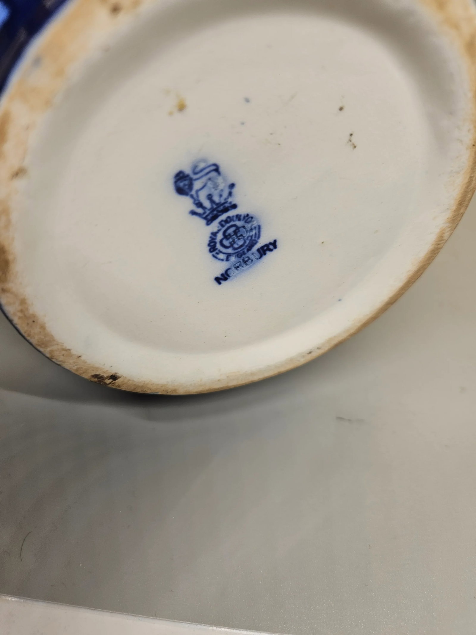 Royal Doulton Norbury Pattern Flow Blue and White Jug - 7