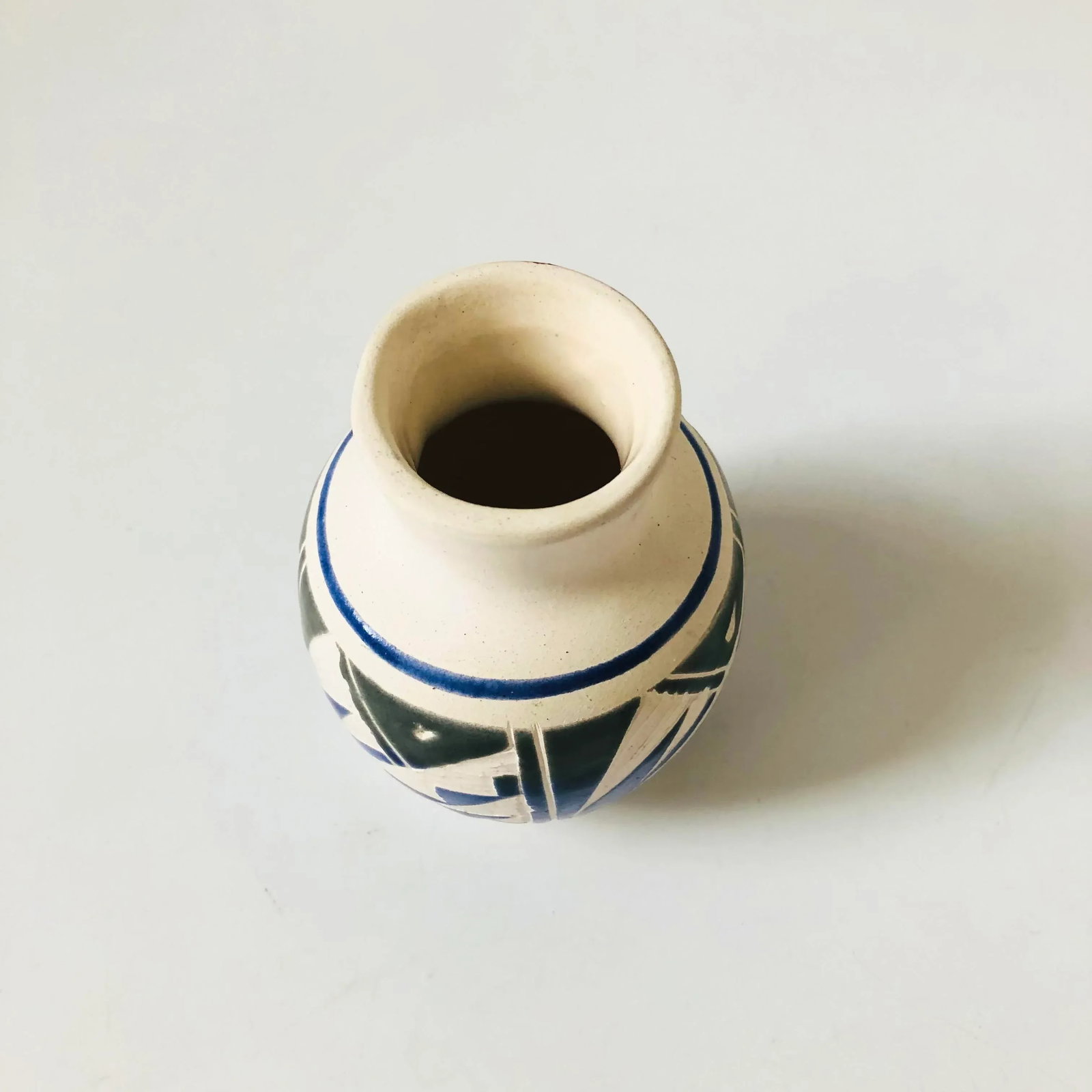 Carved Mexican Pottery Vase - 4