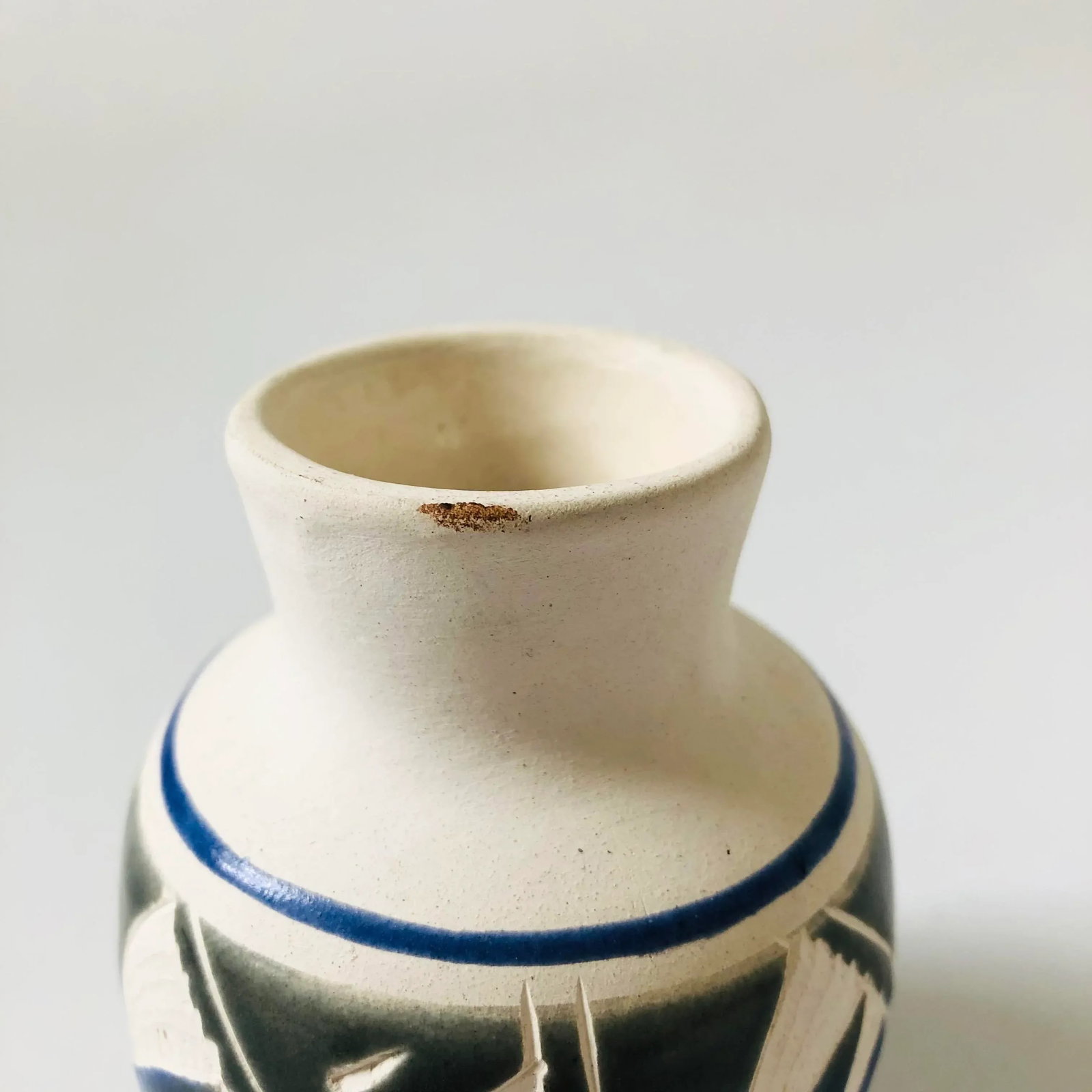 Carved Mexican Pottery Vase - 6
