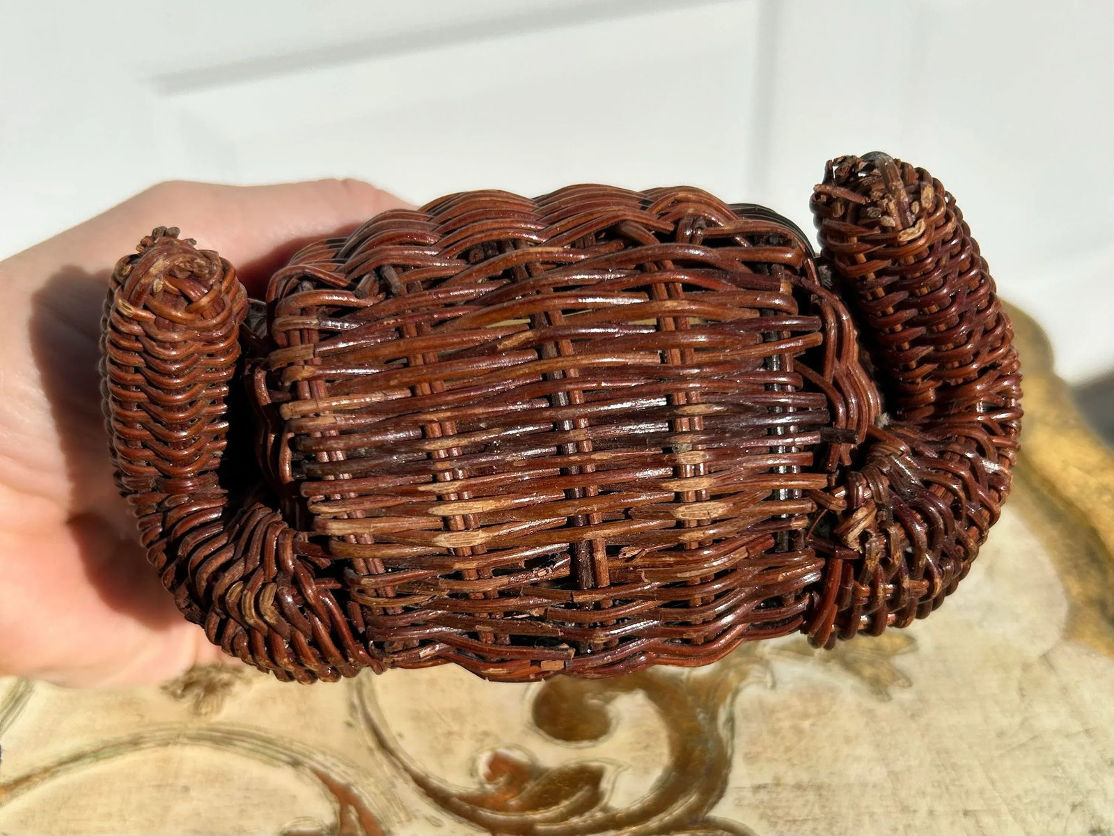 Mid 20th Century Small Wicker Frog Basket - 6