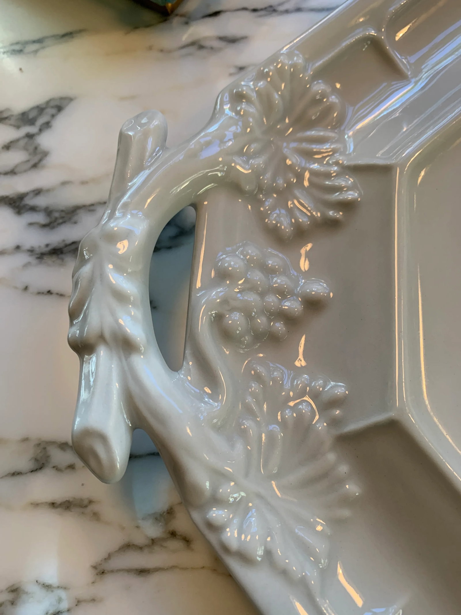 Vintage White Ironstone Platter or Cheese & Fruit Tray - 4
