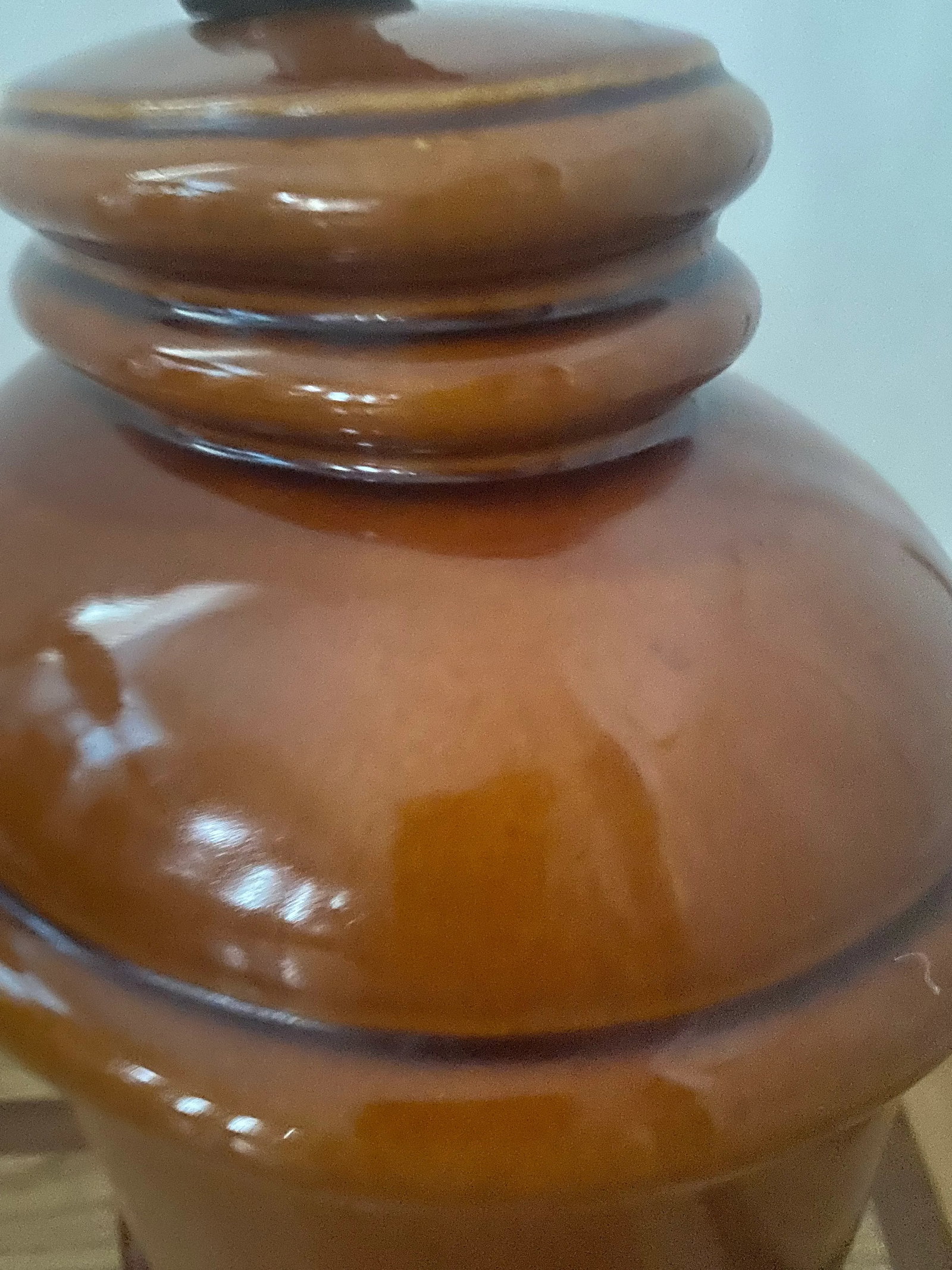 1970s Boho Chic Burnt Orange Oval Table Lamp - 4