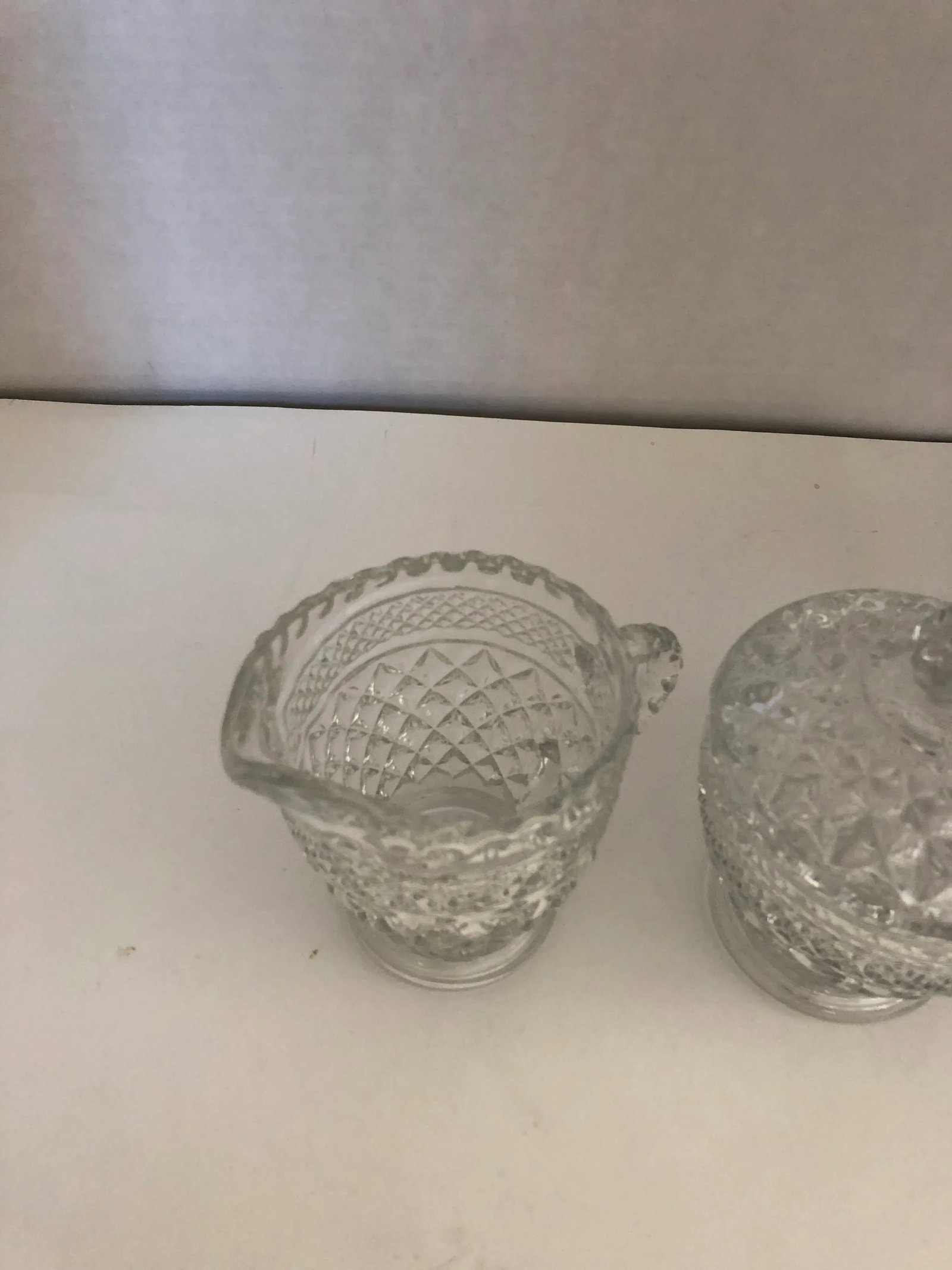 Vintage Clear Press Glass Sugar and Creamer Set - 2