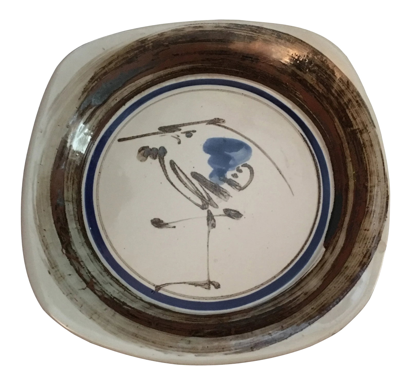 1950s Vintage Dansk Asian Platter: Blue gray and taupe Asian serving platter. Condition: Alterations: Original Condition Unaltered Imperfections: Some Imperfections Condition Notes: excellent condition Origin: Japan Creator: Brand: