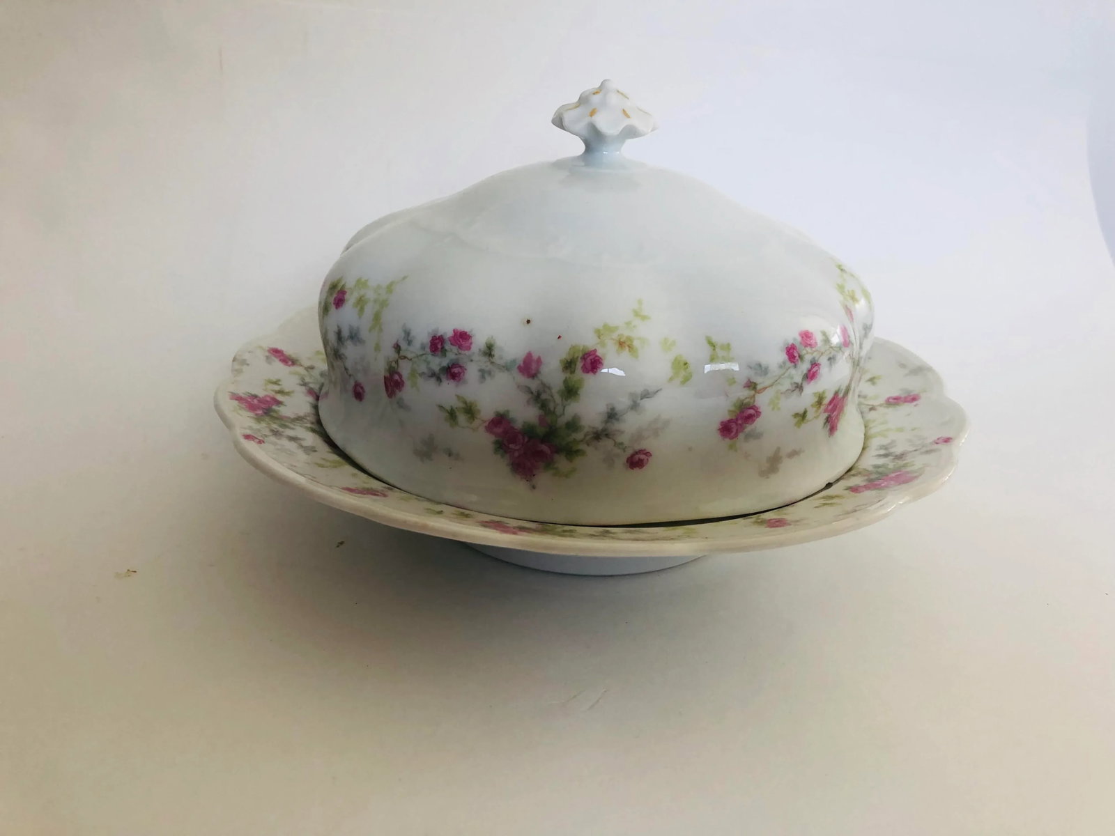 1900?s m.z. Austria Porcelain Lidded Butter Dish - 7