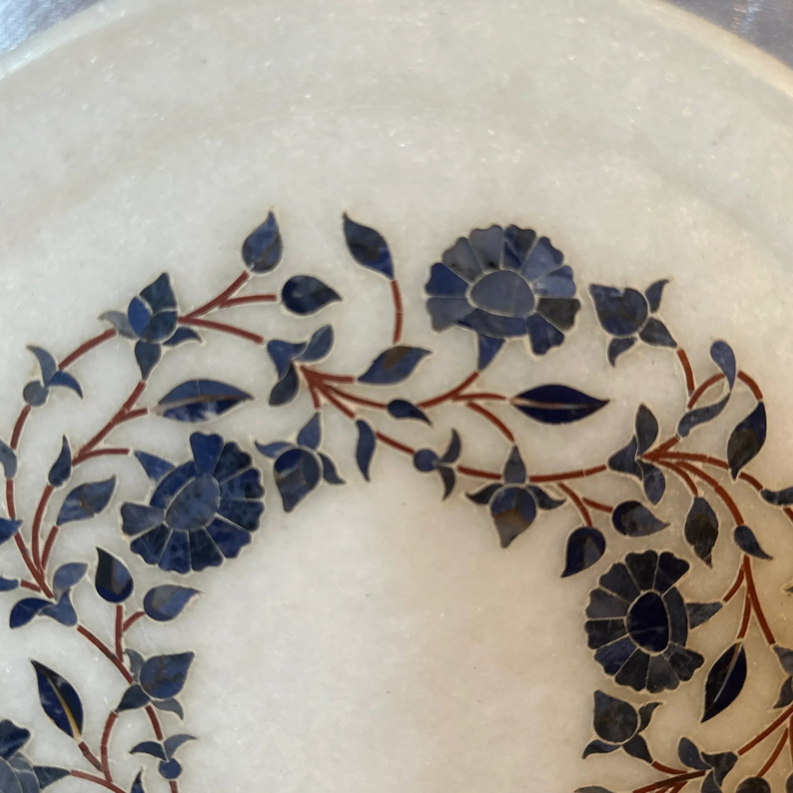 1980s Decorative Marble Inlay Plate - 2