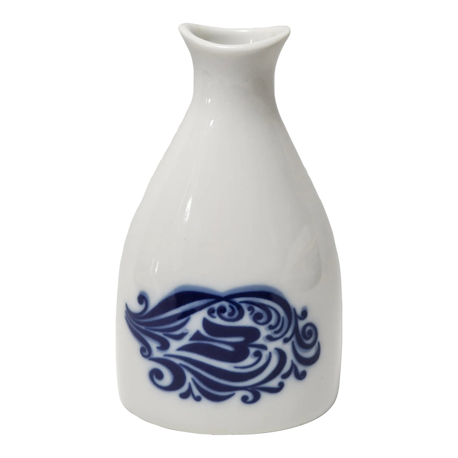 Norwegian Mid-Century Danish Viking Porsgrund Norway Vase Peanut Shaker: Stunning Vintage Porsgrund Norwegian Vase - originally created as a peanut or nut shaker. Milky white ceramic with beautiful blue accent prints on front and back. Height: 5.5 inches Length: 3.25