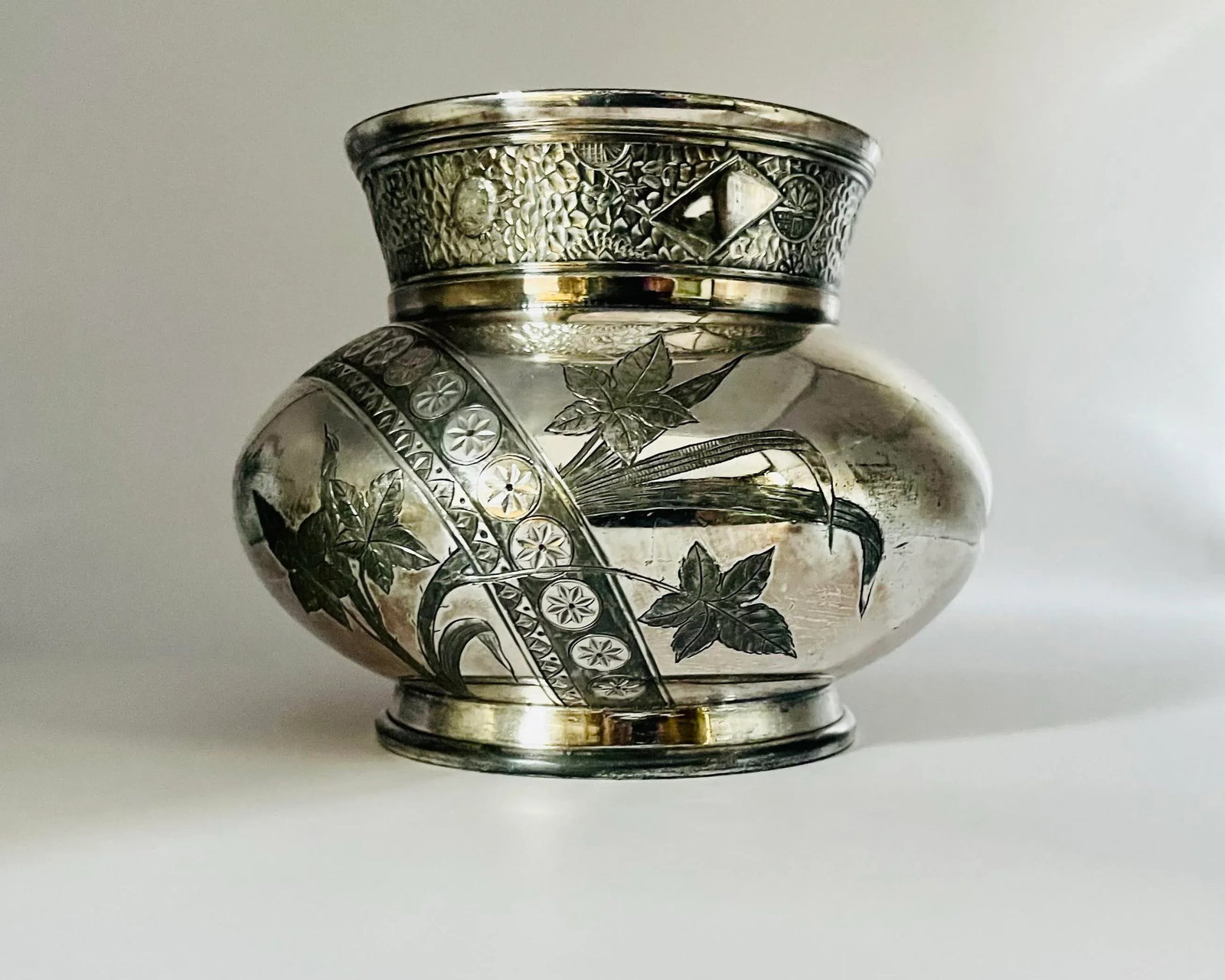Vintage Silver-Plate Floral Jardiniere - 2