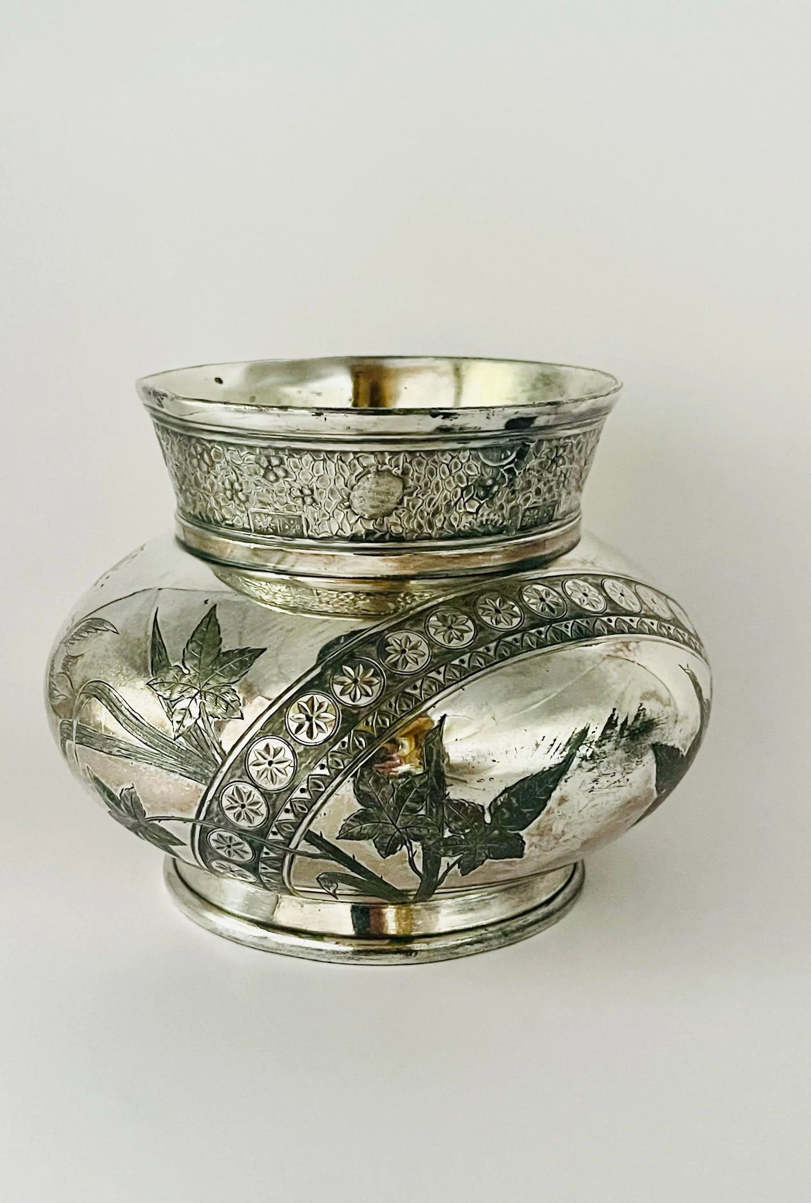 Vintage Silver-Plate Floral Jardiniere - 5
