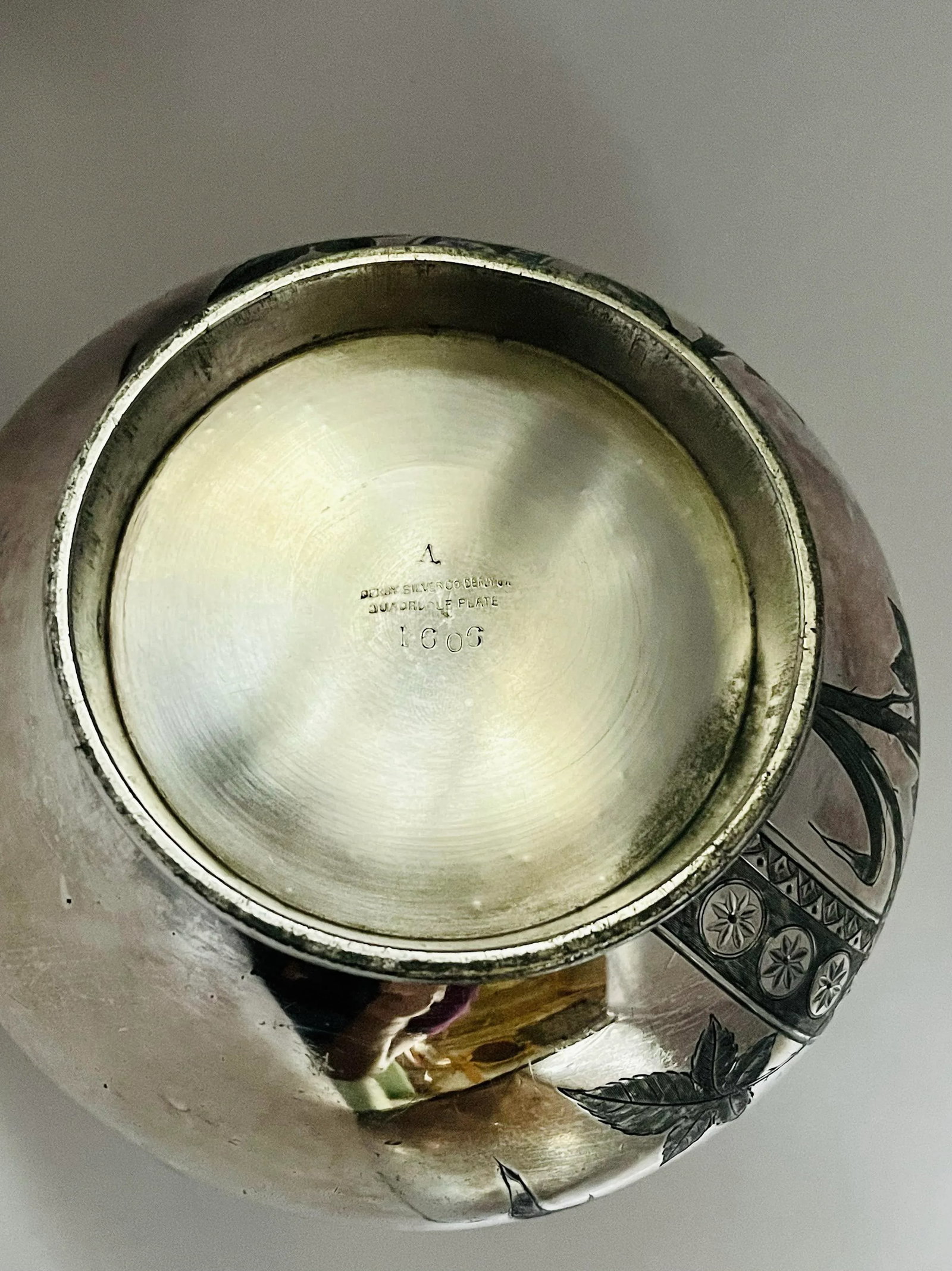 Vintage Silver-Plate Floral Jardiniere - 8