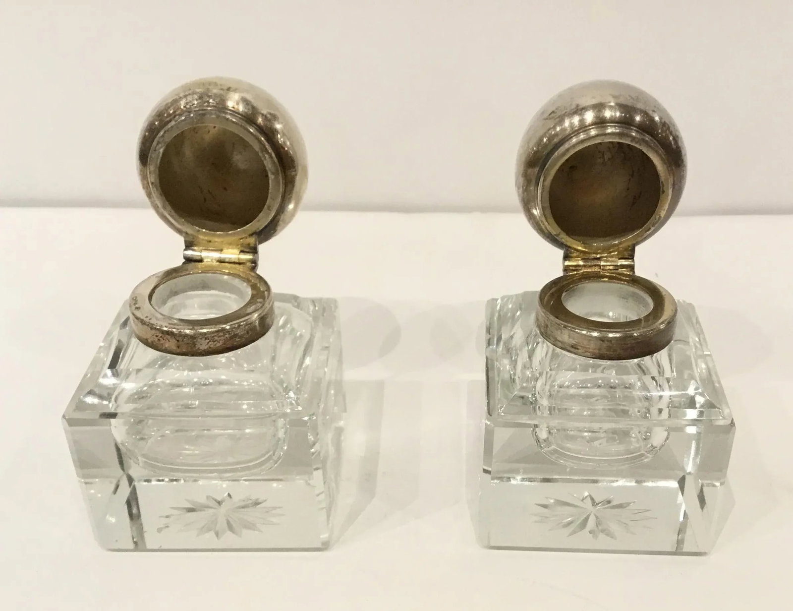 Vintage Art Deco 1930s Viennese Secessionist Silver Inkwell Set - 4
