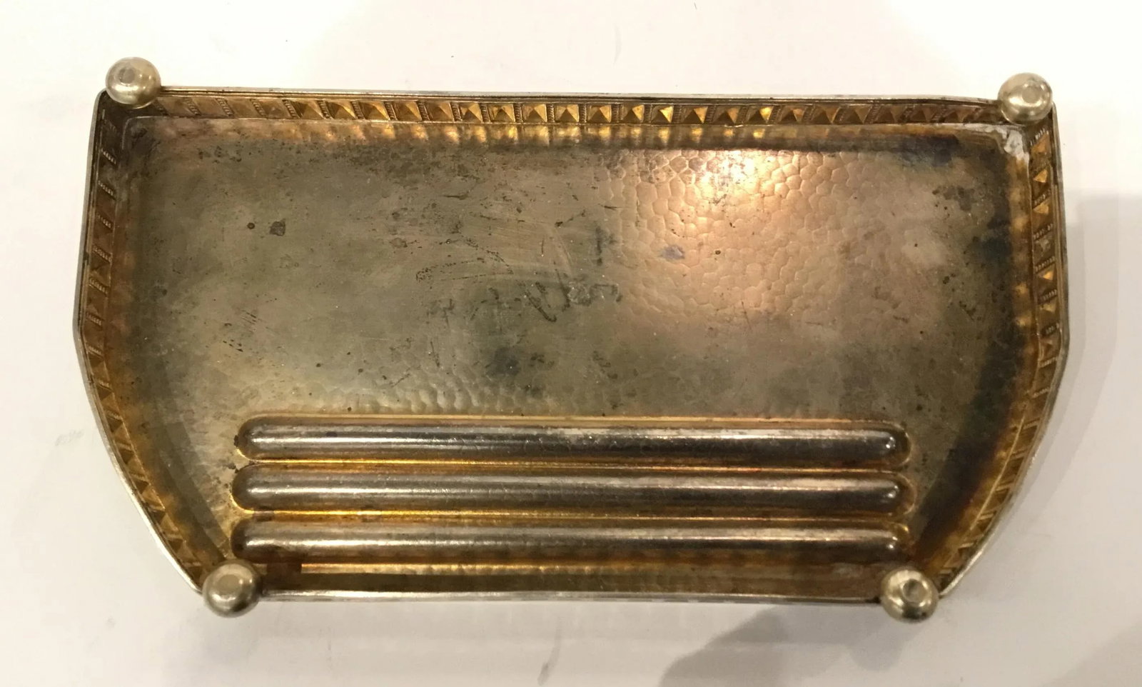 Vintage Art Deco 1930s Viennese Secessionist Silver Inkwell Set - 6