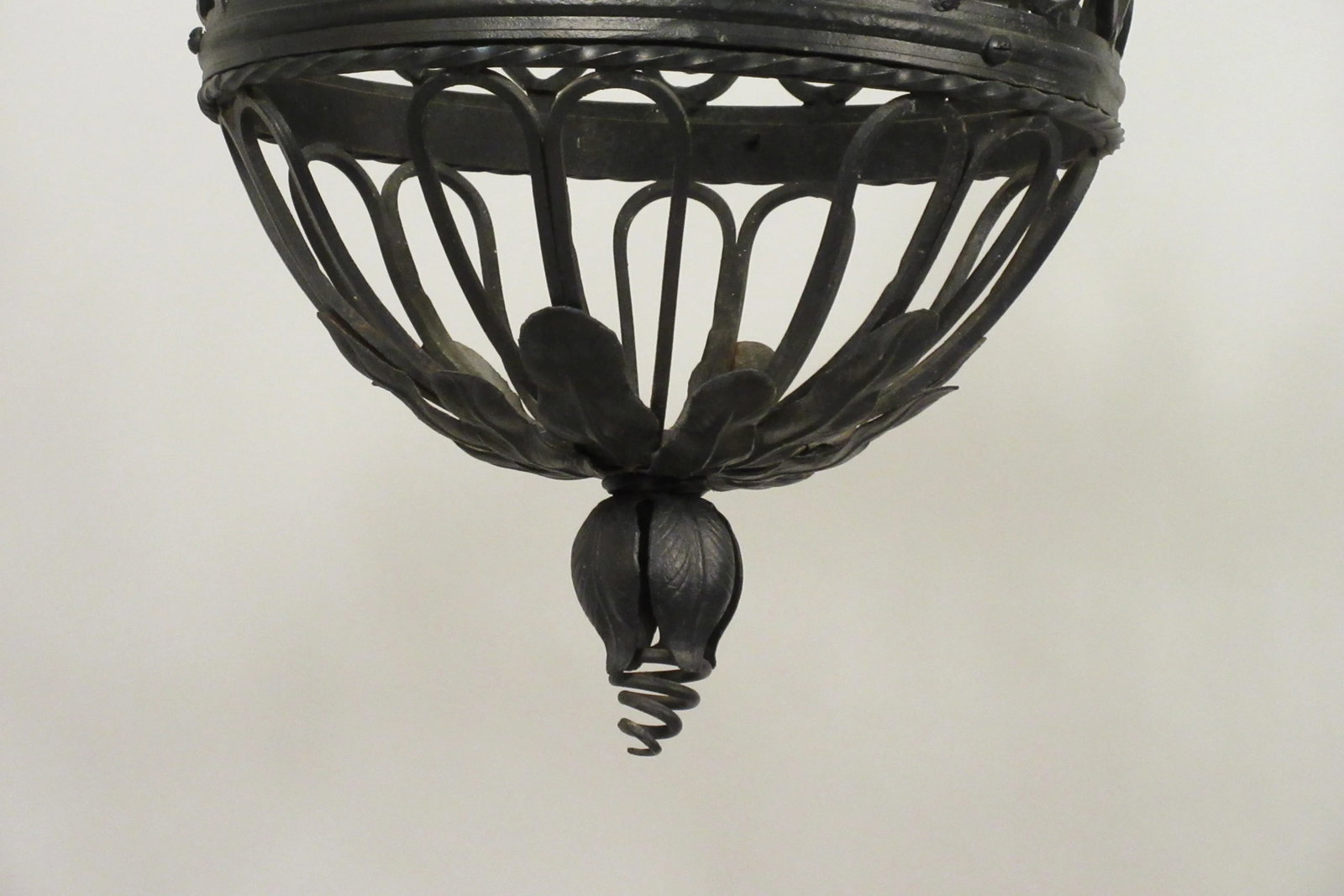 1950s French Wrought Iron Basket Chandelier - 11
