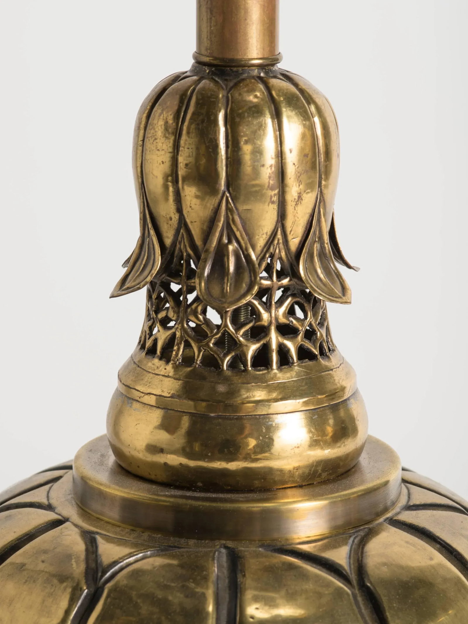 Large Brass Middle Eastern Table Lamp - 3