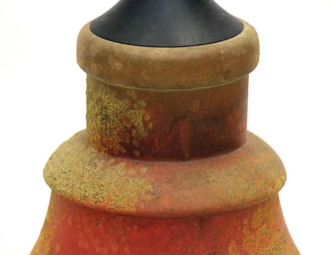 Pair of 1970s Mid Century Orange Glass Table Lamps - 5