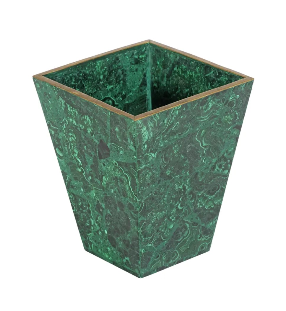 1960s Malachite Inlay Cachepot - 2