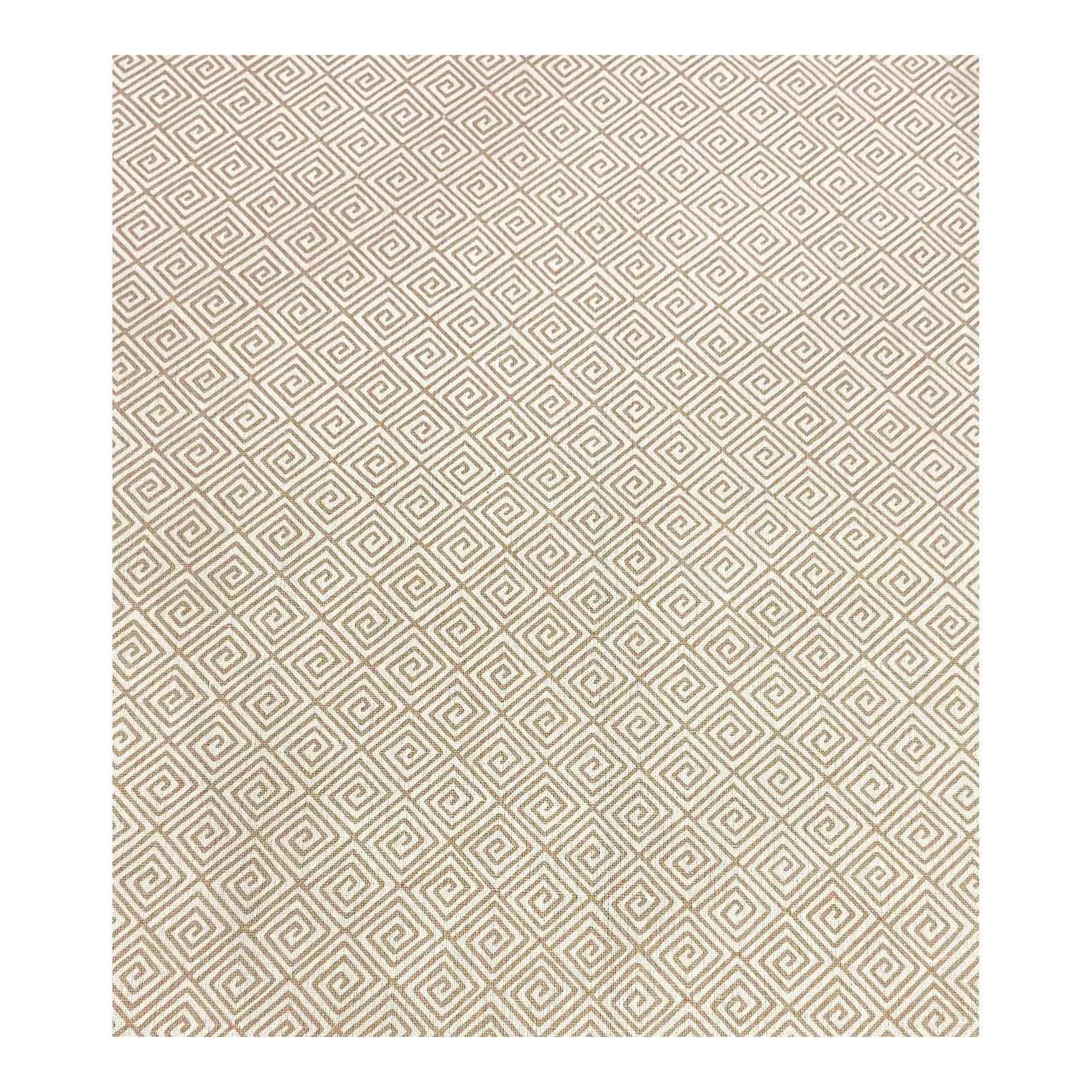 Schumacher Greek Kay Sand 174500 Designer Fabric - 6.5 Yards: This timeless contemporary fabric has a sand and white colorway and a Greek key design. It has a medium hand and is multipurpose. This fabric is a first quality designer fabric from Schumacher and