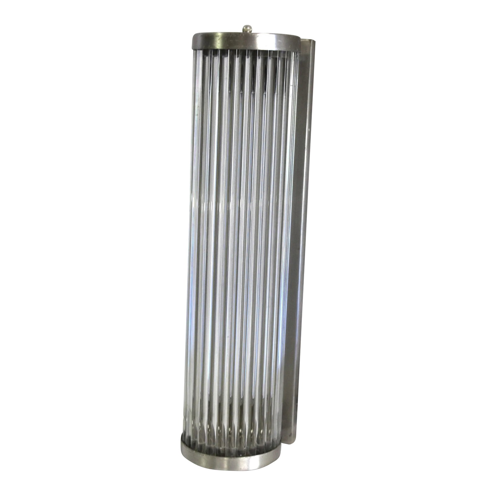 2000s Mid-Century Modern Glass Rods Led Sconce,a Single: A custom designed sconce from a designer in Los Angeles for modern style and with a 12" LED bar inside. Looks very nice lit up, like 100s of stars. Can be used vertical or horizontally. Size is at 4"