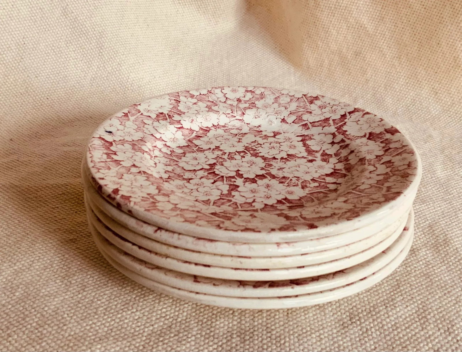 Antique Staffordshire Child's Tea Set, British Anchor Pottery, Apple Blossom Pattern, Circa 1850 - 4