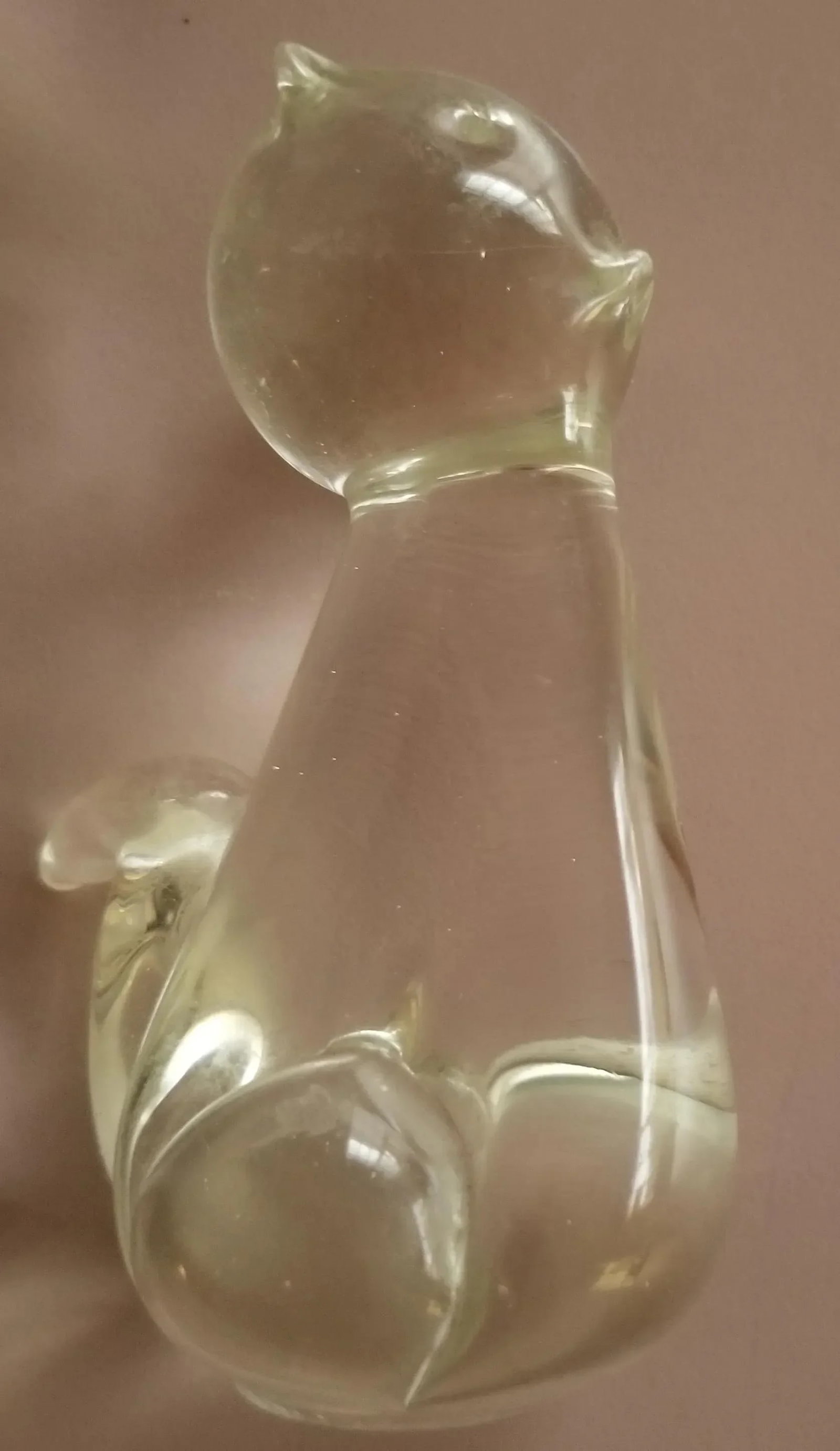 Basset Mid-Century Modern Glass Dog & Cat Figurines/Paperweights - a Pair - 7