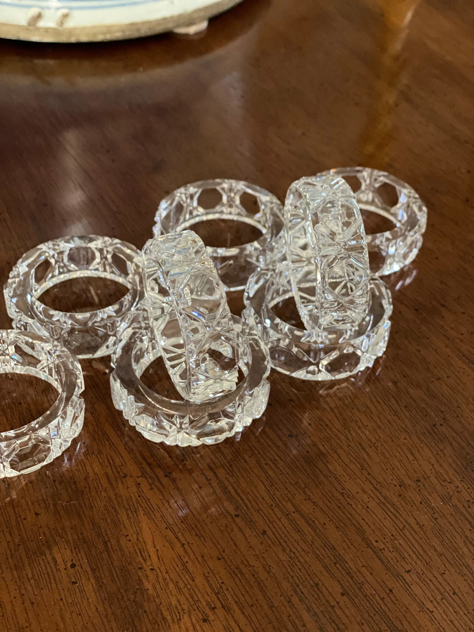 1970s Glass With Fretwork Napkin Rings- Set of 8 - 2