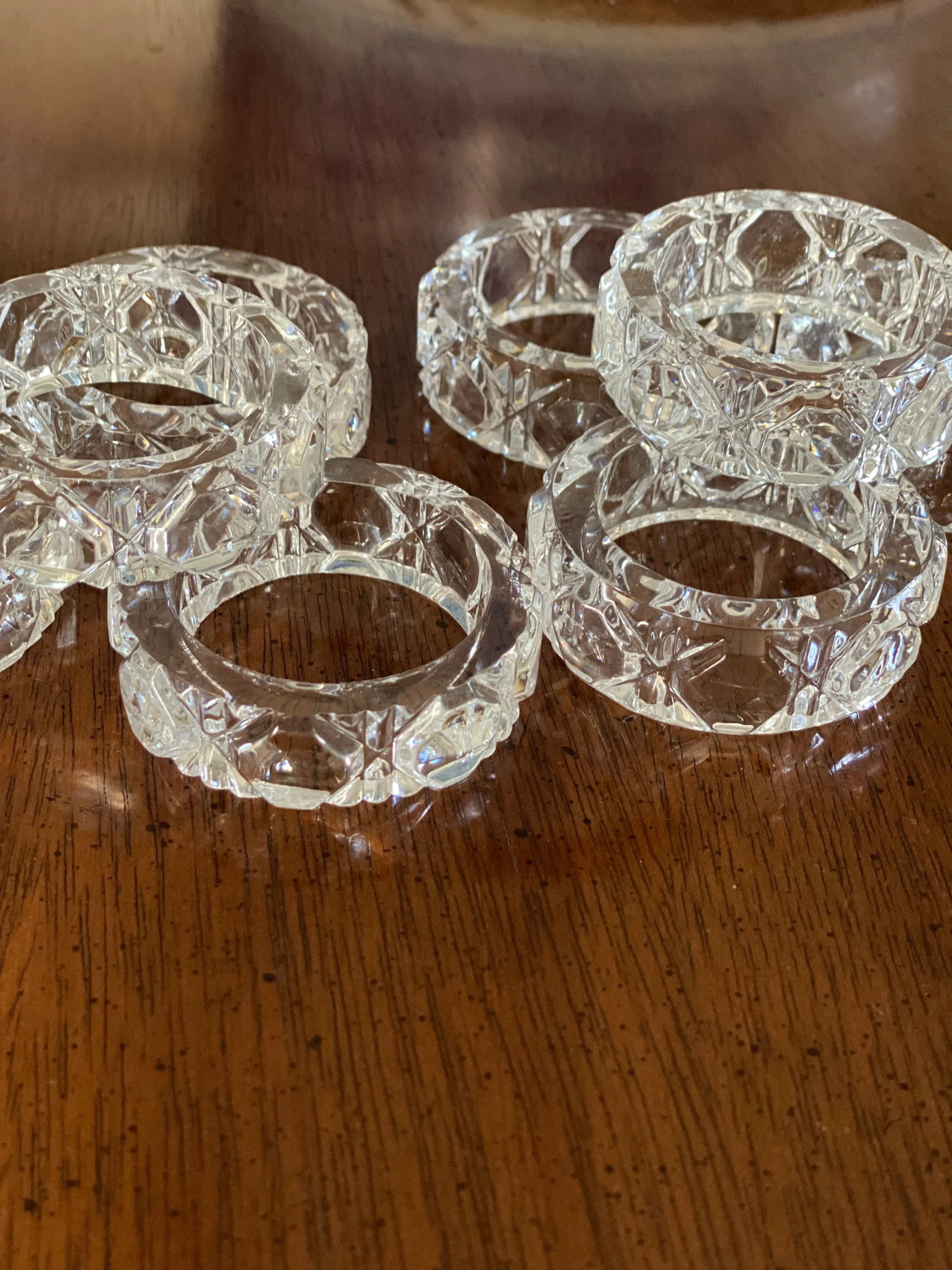 1970s Glass With Fretwork Napkin Rings- Set of 8 - 3
