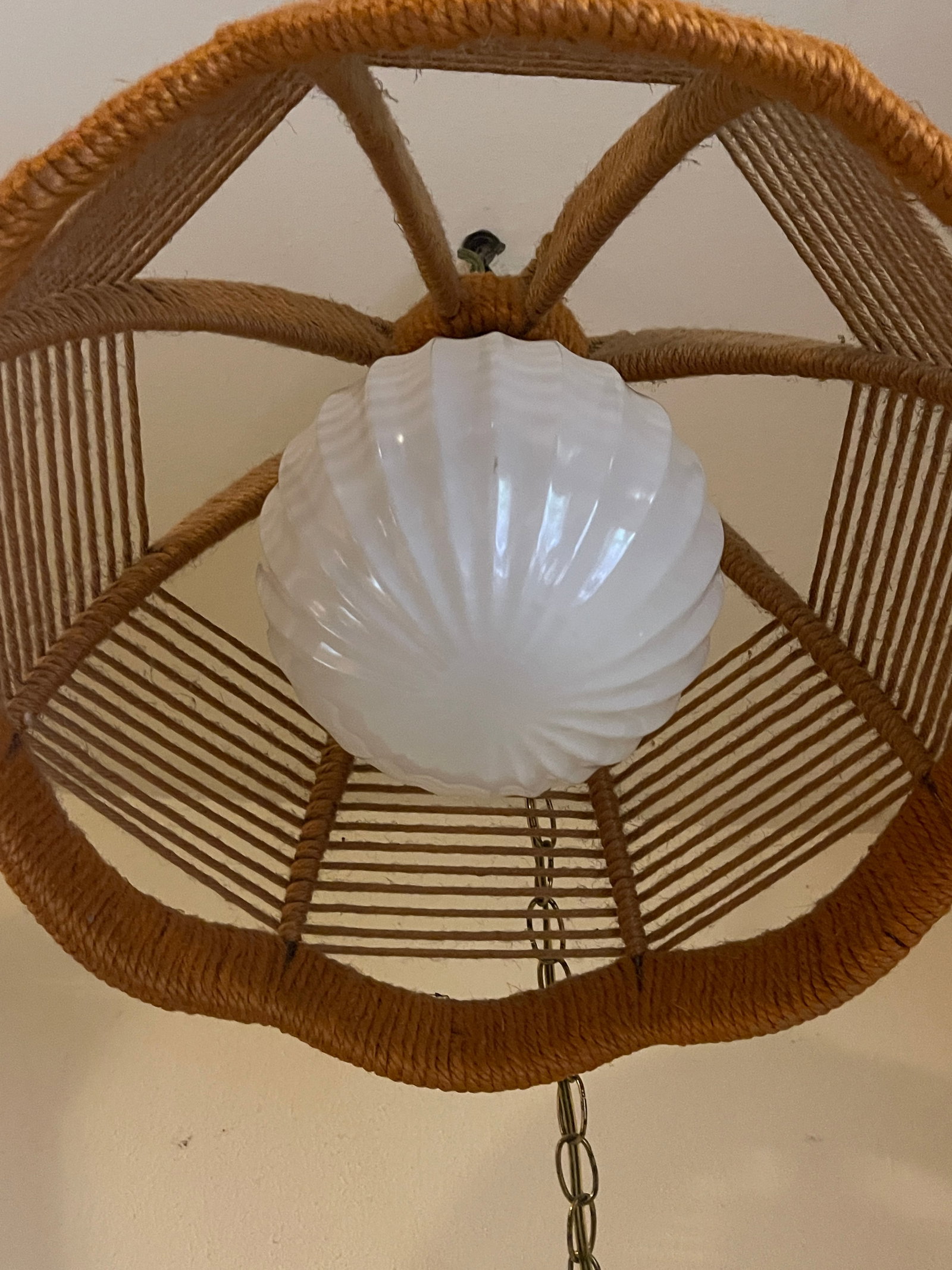 1960's Hemp Rope Swag Light - 11