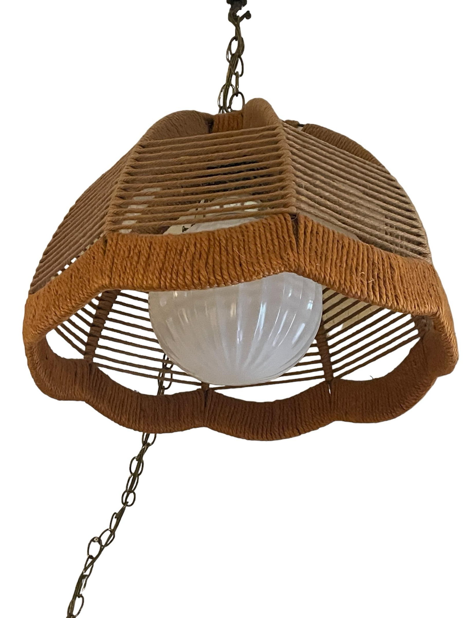 1960's Hemp Rope Swag Light - 2