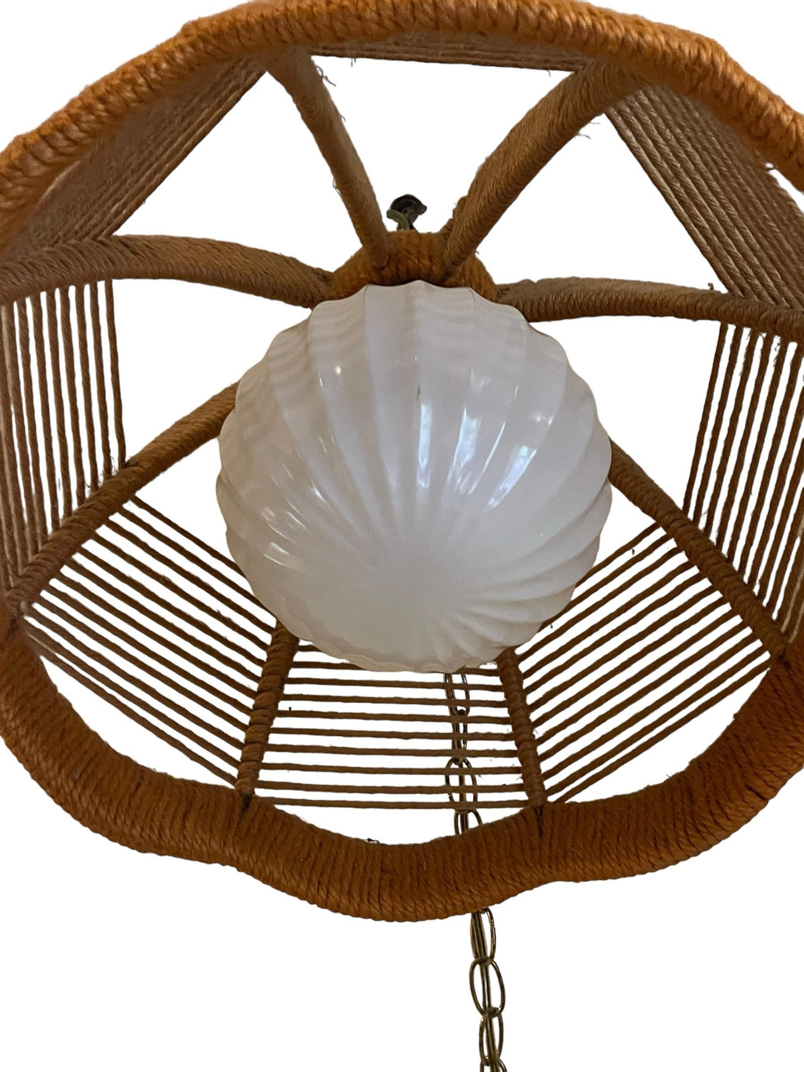 1960's Hemp Rope Swag Light - 4