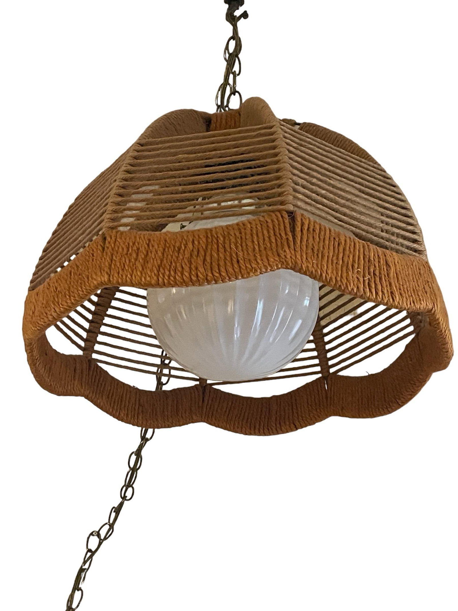 1960's Hemp Rope Swag Light - 5