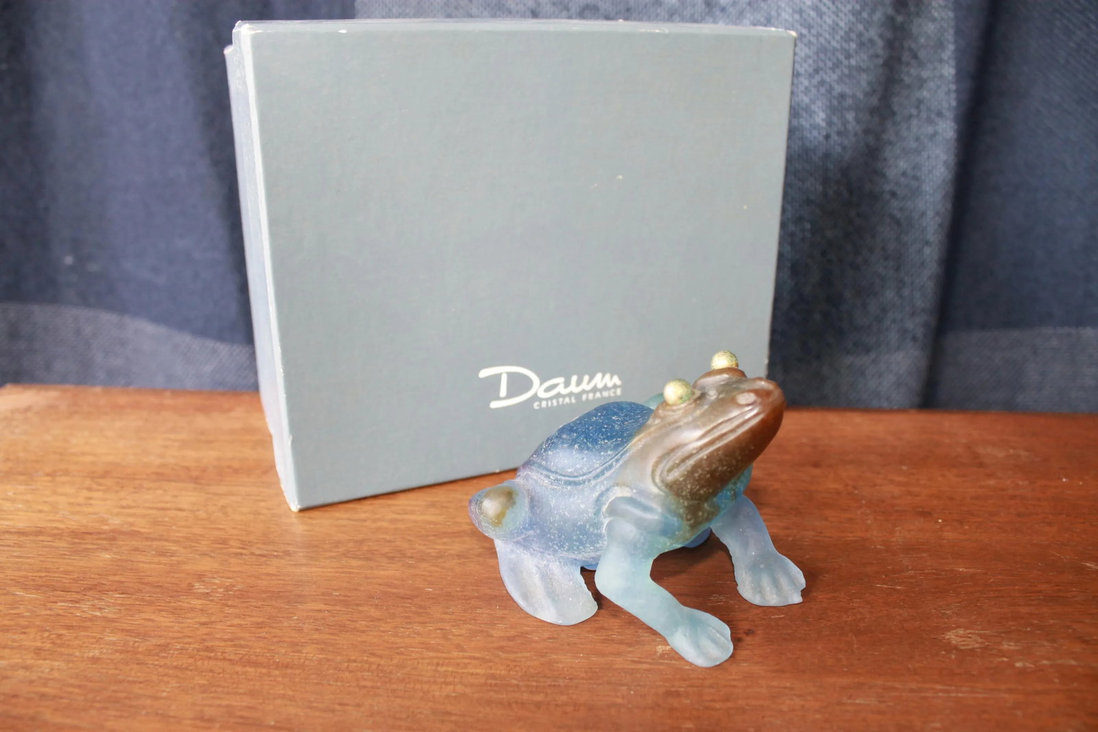 Daum France Crystal Art Large Frog - 2