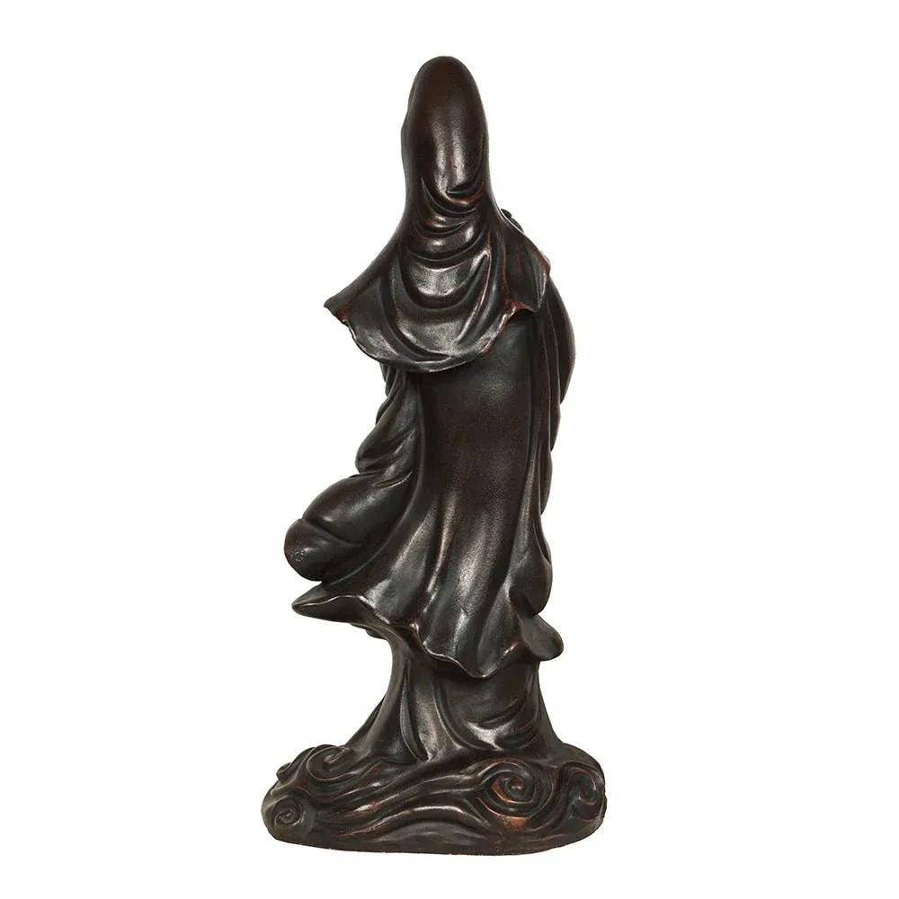 1950s Vintage Chinese Carved Purple Clay Kwan Yin Statuary - 10