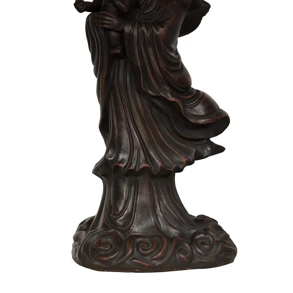 1950s Vintage Chinese Carved Purple Clay Kwan Yin Statuary - 3