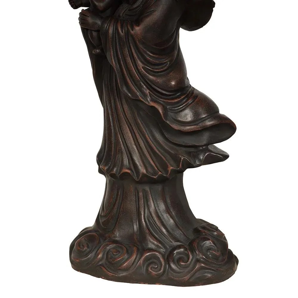 1950s Vintage Chinese Carved Purple Clay Kwan Yin Statuary - 9
