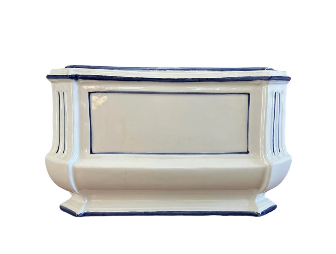 Vintage Large Italian Blue & White Ceramic Bough Pot / Floral Arranger / Flower Frog / Tulipiere / J - 3