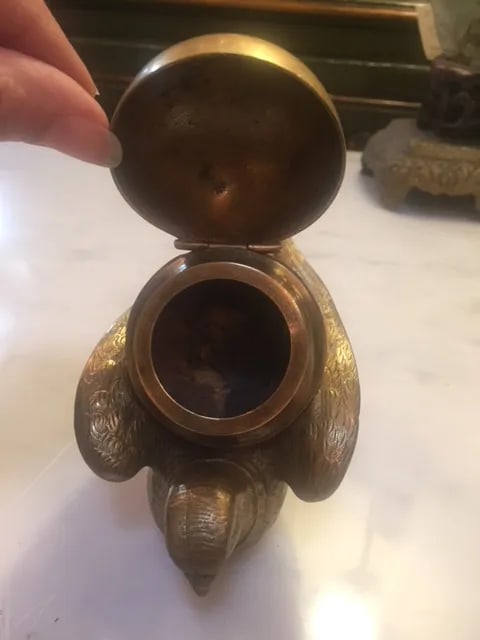 19th C. French Bronze Bird Inkwell - 10