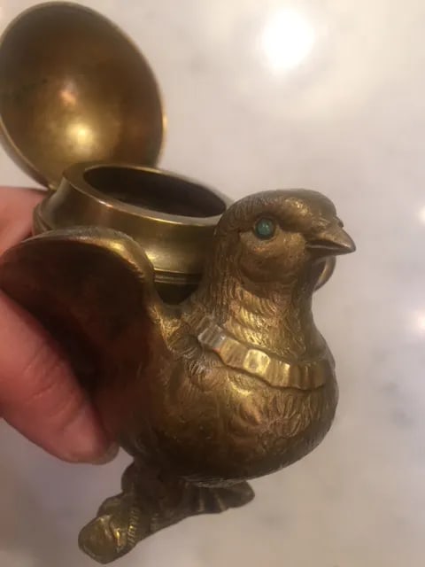 19th C. French Bronze Bird Inkwell - 3