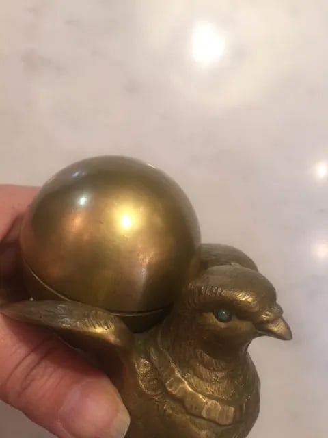 19th C. French Bronze Bird Inkwell - 5