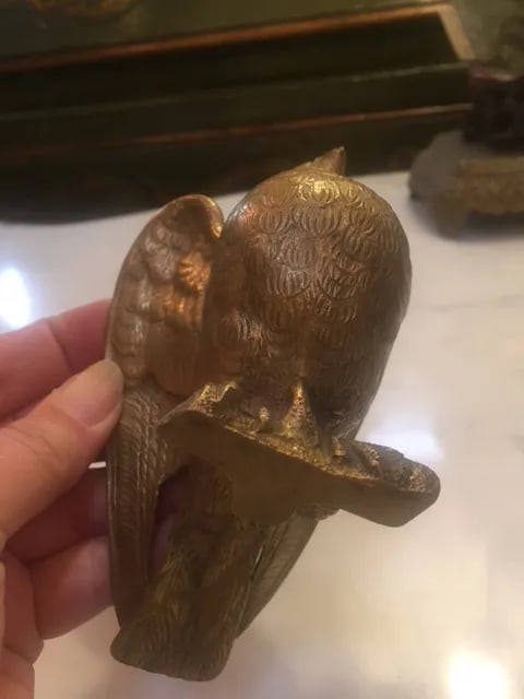19th C. French Bronze Bird Inkwell - 6