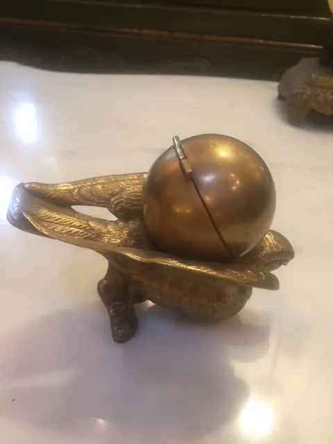 19th C. French Bronze Bird Inkwell - 8