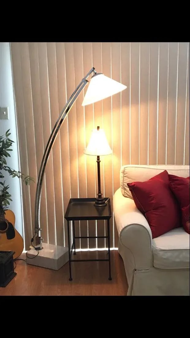 Mid-Century Chrome Floor Arch Telescoping Lamp - 2
