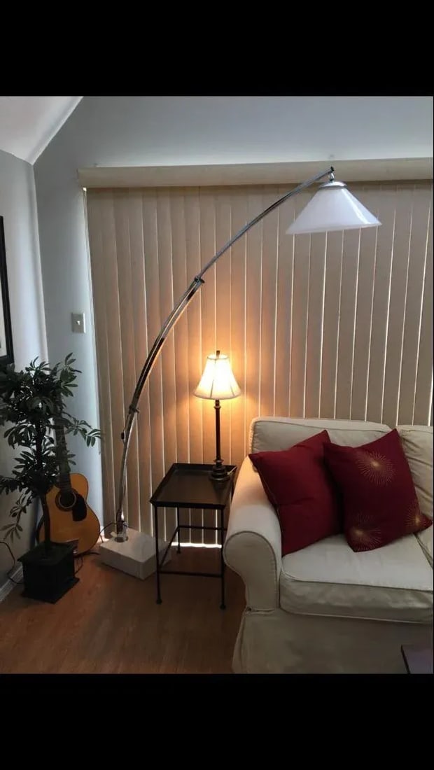 Mid-Century Chrome Floor Arch Telescoping Lamp - 8