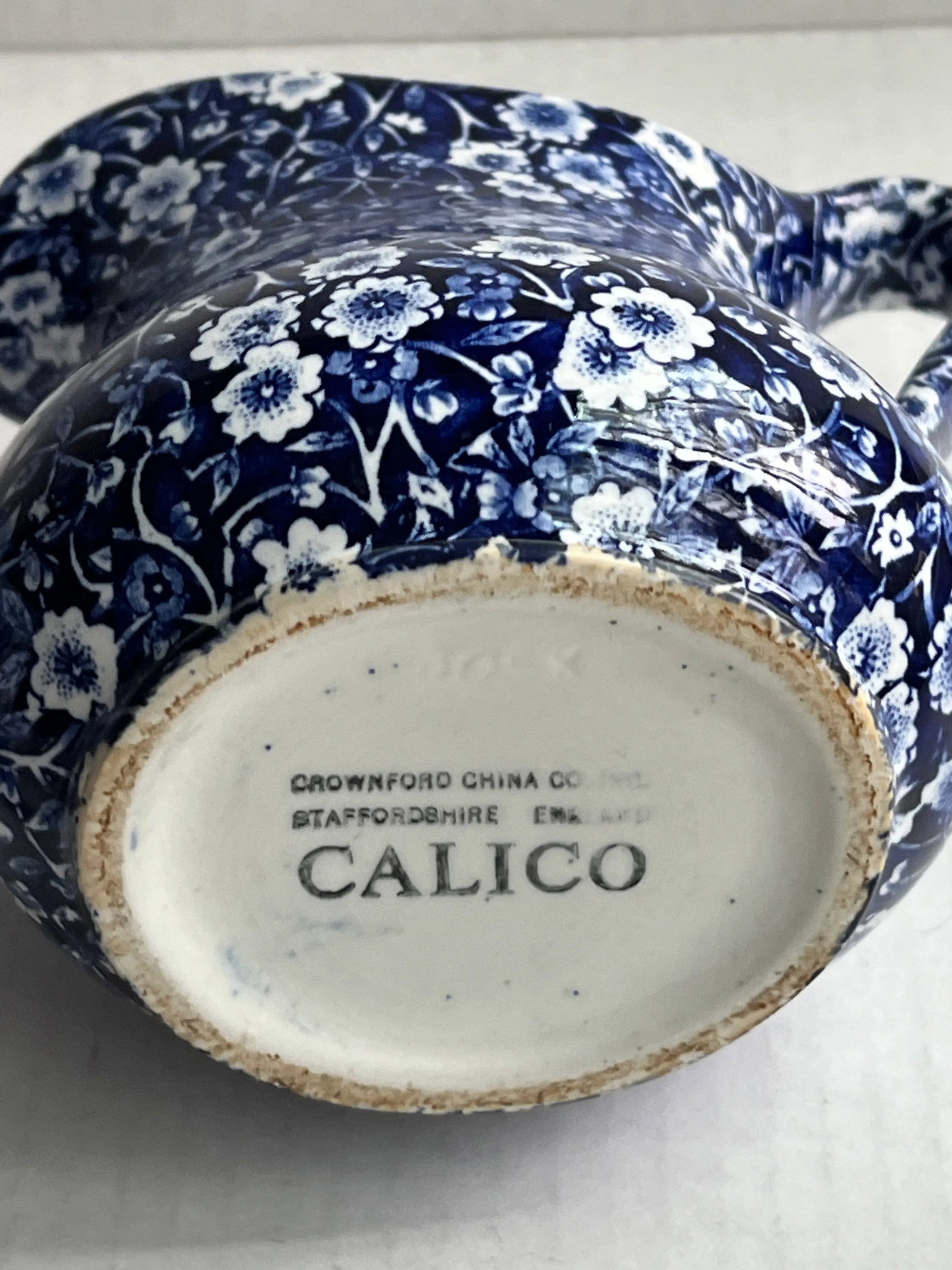 Calico Staffordshir Pitcher & Vintage England j.h. Weatherby & Sons Porcelain Charlotte Blue/White P - 2