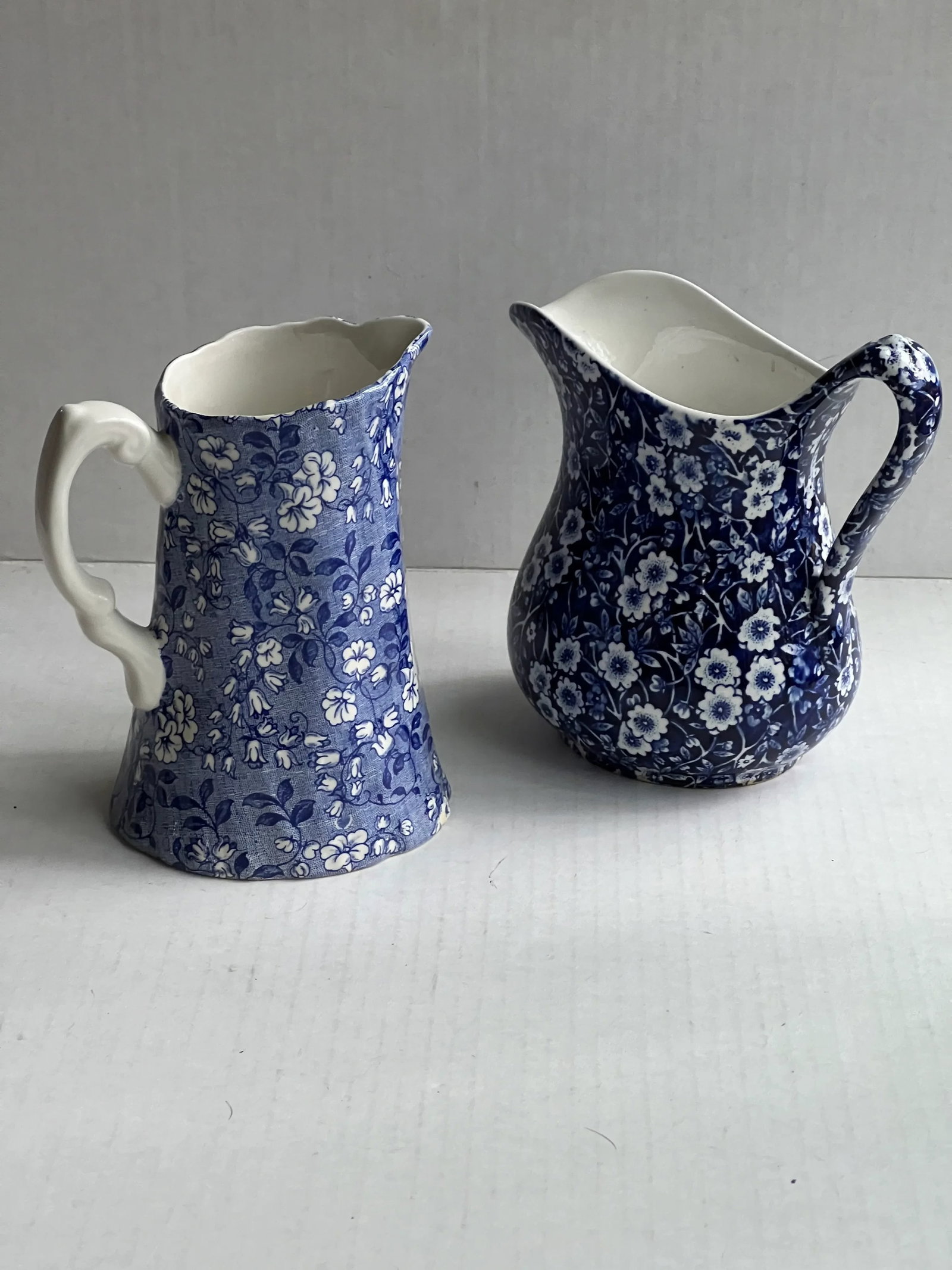 Calico Staffordshir Pitcher & Vintage England j.h. Weatherby & Sons Porcelain Charlotte Blue/White P - 5